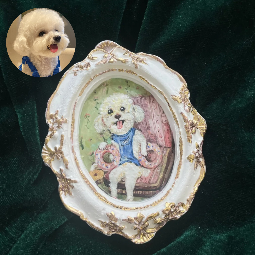 Vintage custom pet portrait